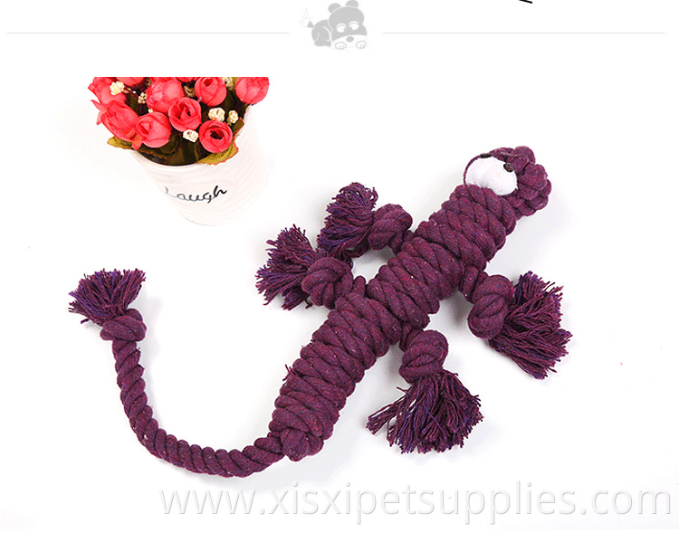 factory directly sell lizard shape rope dog dental toy ready to ship pet toy